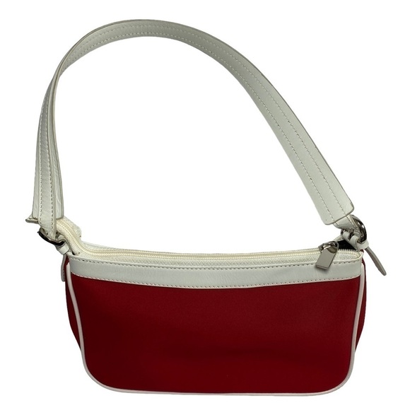 TALBOTS Purse: Mini Shoulder Bag Red & White Pocket Book with outer Pockets - Picture 6 of 8